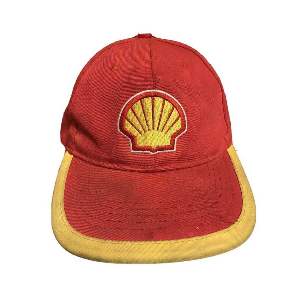 Shell Gas Station Red Distressed Adjustible Hat